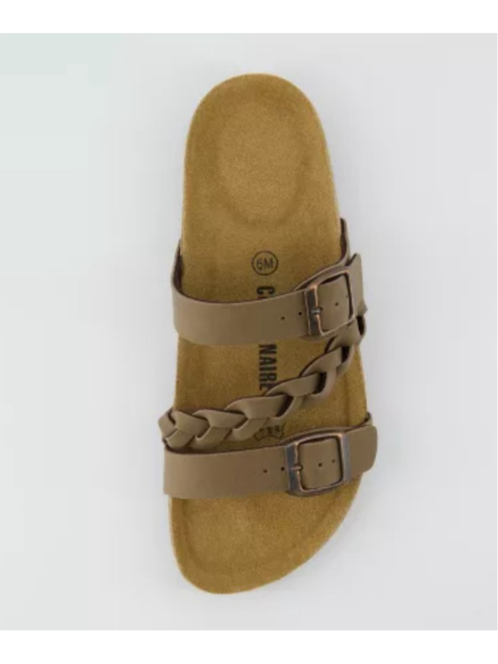 NEW Cushionaire Lizzy Braided Double Buckle Cork Sandals Brown Size 8.5M Comfort - Picture 2 of 13